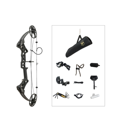 Set Complet Arc Compound M1, Black, 19-70 lbs, 19-30 inch, Viteză 320 FPS