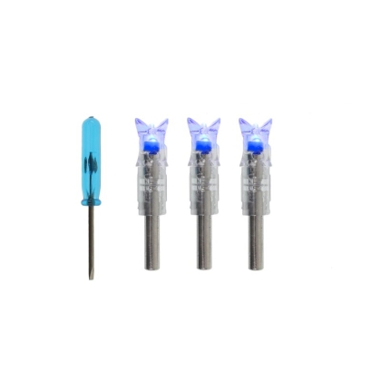 Set 3 nock-uri arbaleta luminoase X-BOW FMA Blue