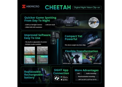 HikMicro Cheetah LRF 940 nm IR, Lunetă Night Vision cu Telemetru Laser