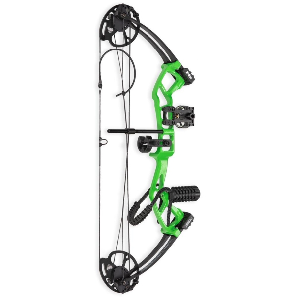 Пълен комплект за младежки лък тип „Compound“ M2, 10–40 lbs, Green, с включени аксесоари