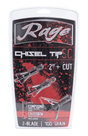 Set 3 Vârfuri Vânătoare Rage Black Series 2-Blade Chisel Tip