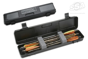 Cutie Săgeți Arbaletă MTM Compact Black, Depozitare Rigidă, 12 Săgeți
