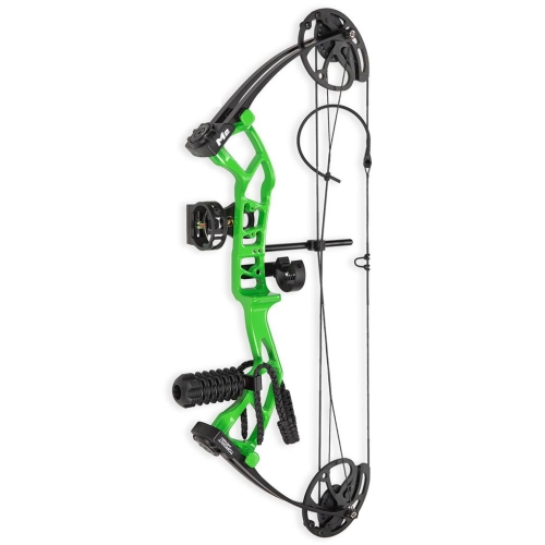 Пълен комплект за младежки лък тип „Compound“ M2, 10–40 lbs, Green, с включени аксесоари